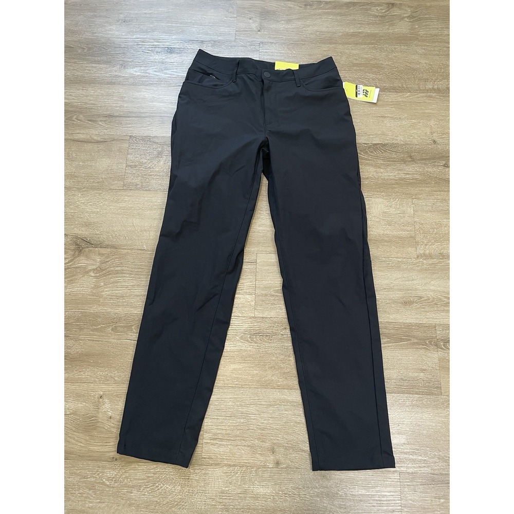 NWT All In Motion Men's Sz S Black Golf Pants Straight Fit UPF 50+ Stretch